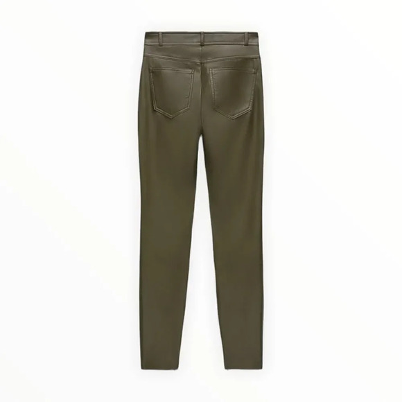 ZARA | Green | FAUX LEATHER LEGGINGS - Picture 3 of 10